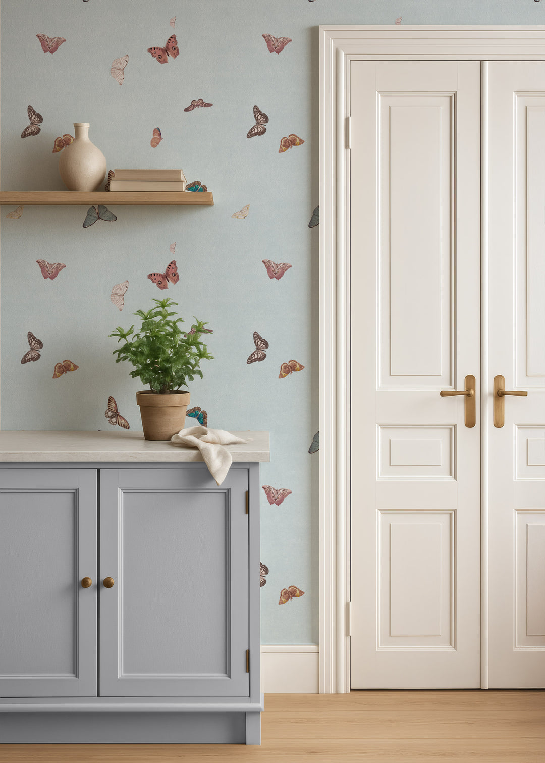 Vintage Butterfly Wallpaper - Blue