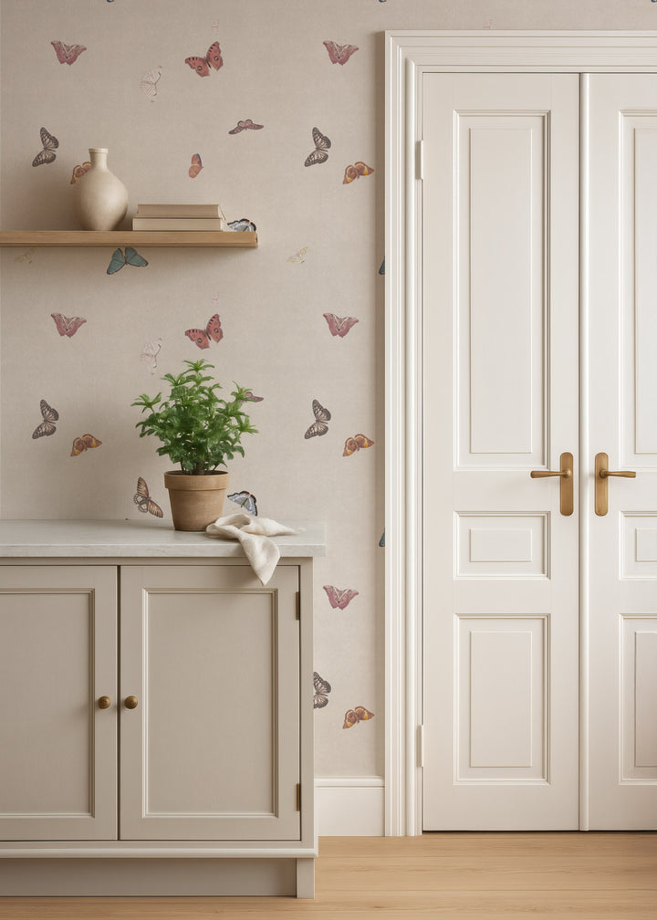 Vintage Butterfly Wallpaper - Neutral