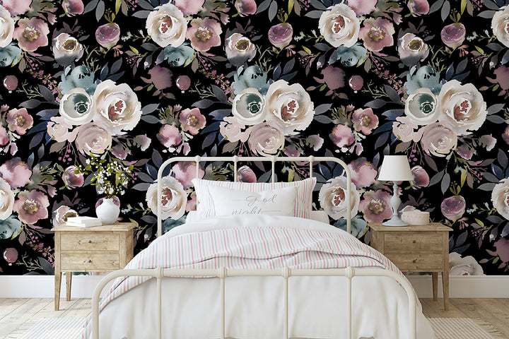 Adeline Dark Bouquet Mural