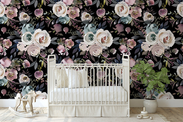 Adeline Dark Bouquet Mural