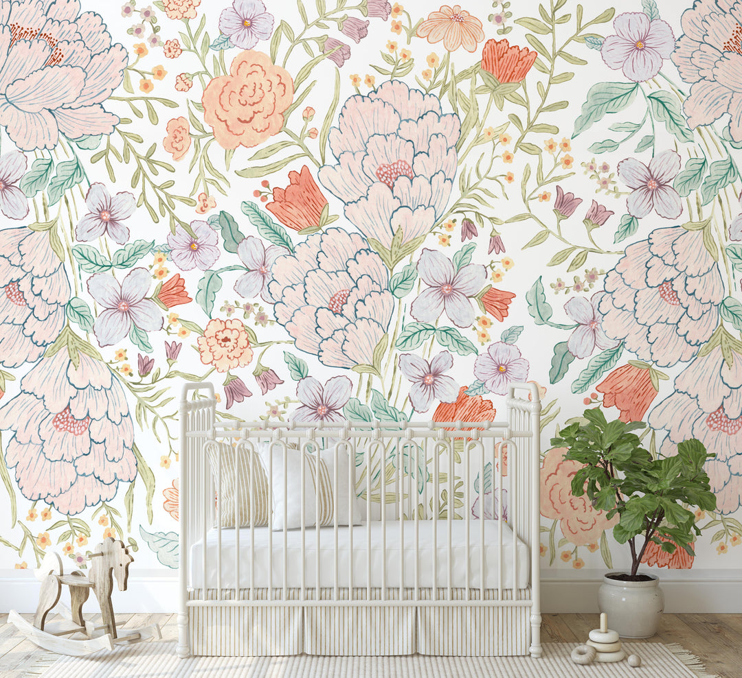 Dreamy Meadow Flowers Wallpaper Mural