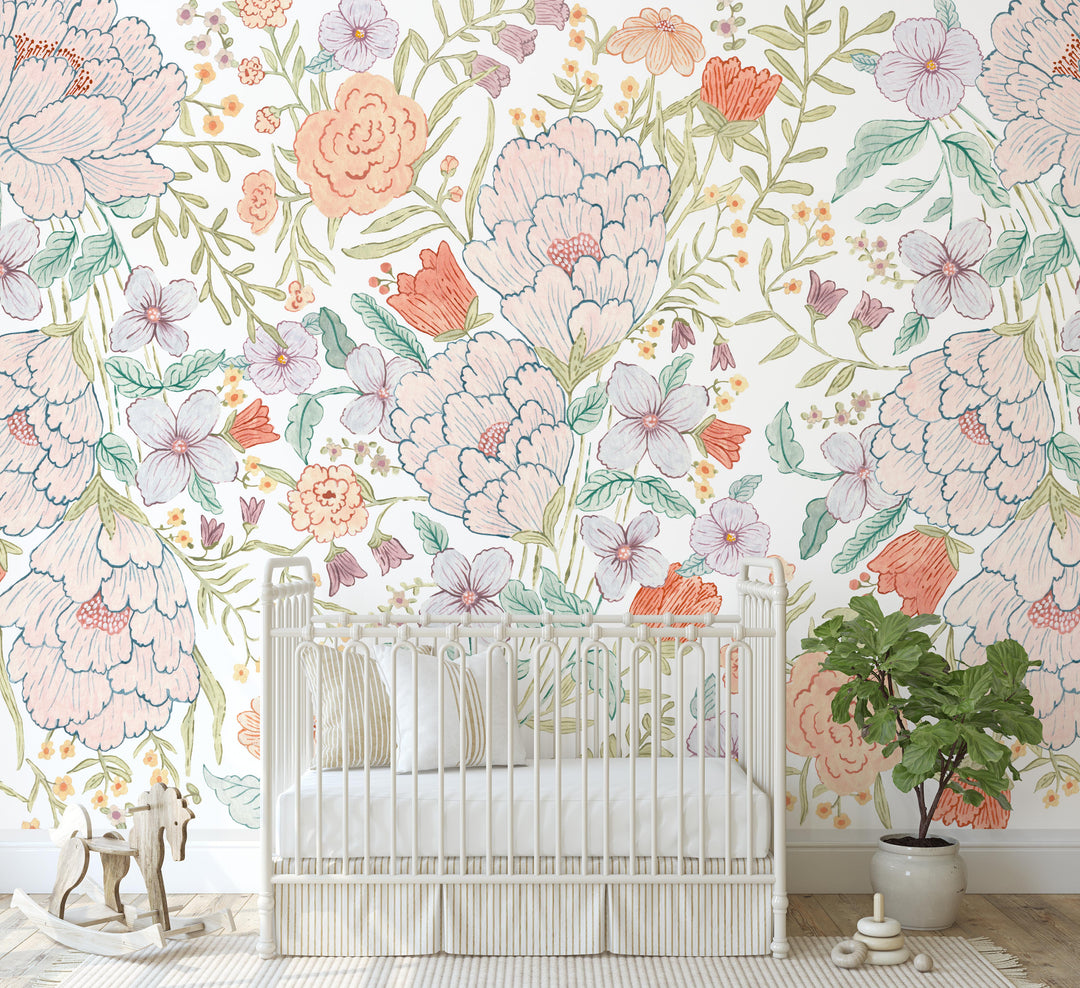 Dreamy Meadow Flowers Wallpaper Mural - Studio Exclusive