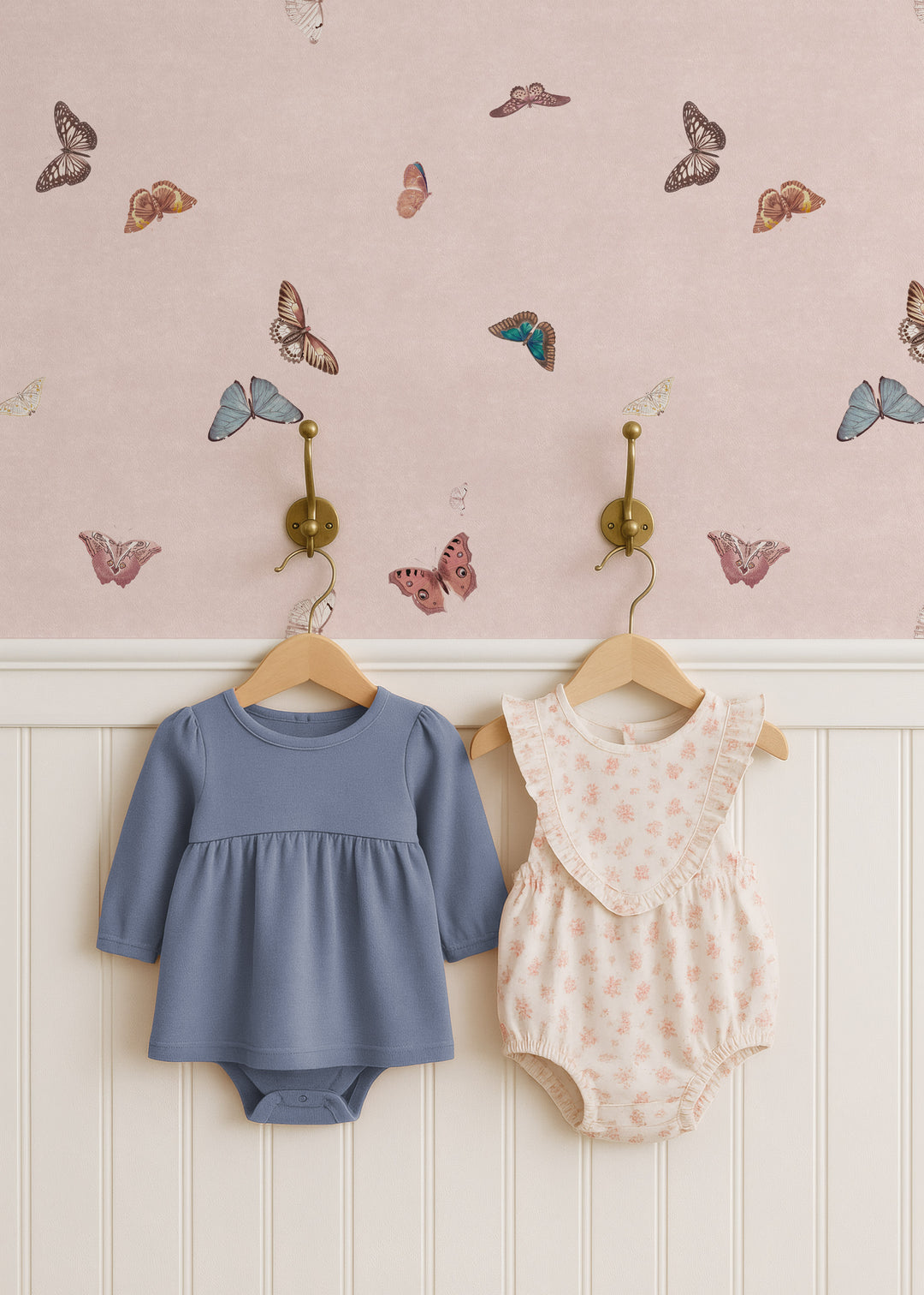 Vintage Butterfly Wallpaper - Pink