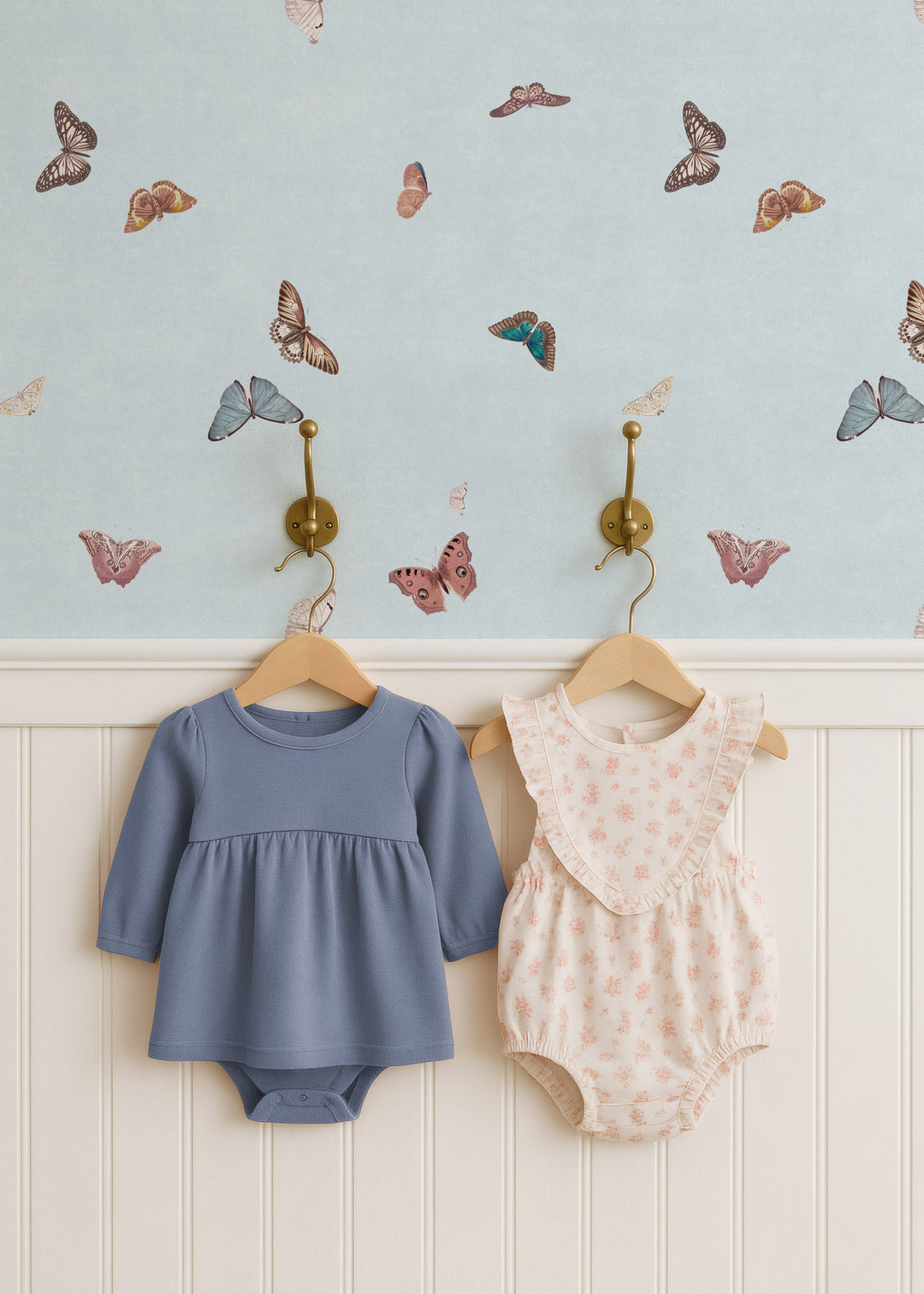 Vintage Butterfly Wallpaper - Blue