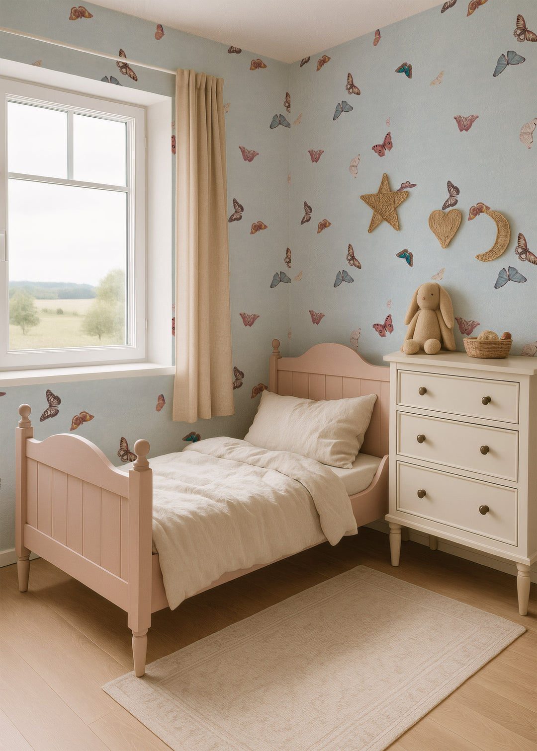 Vintage Butterfly Wallpaper - Blue