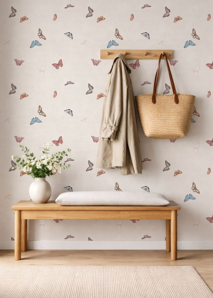 Vintage Butterfly Wallpaper - Neutral