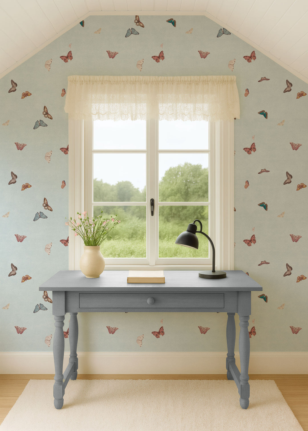 Vintage Butterfly Wallpaper - Blue