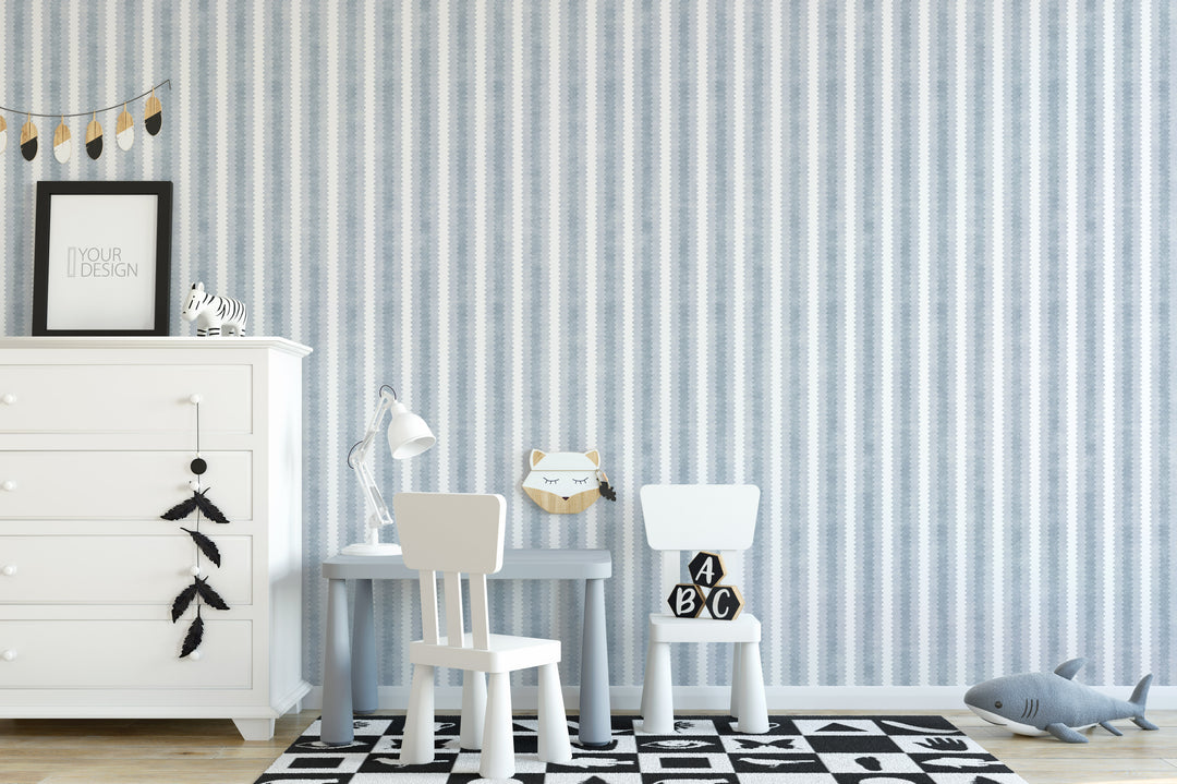 Zig Zag Column Vintage 6  Stripe Wallpaper