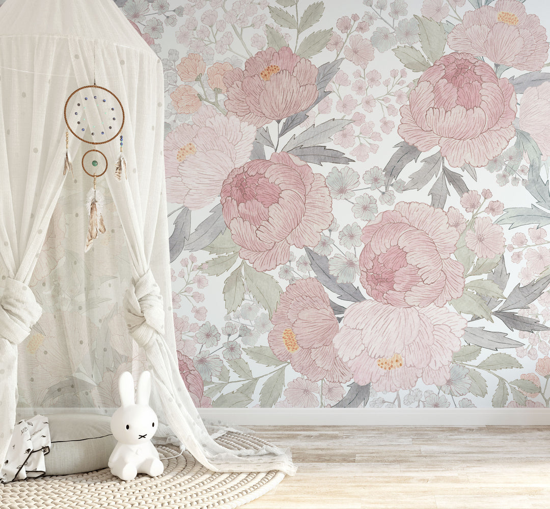 Paula with Flowers Wallpaper Mural - Studio Exclusive