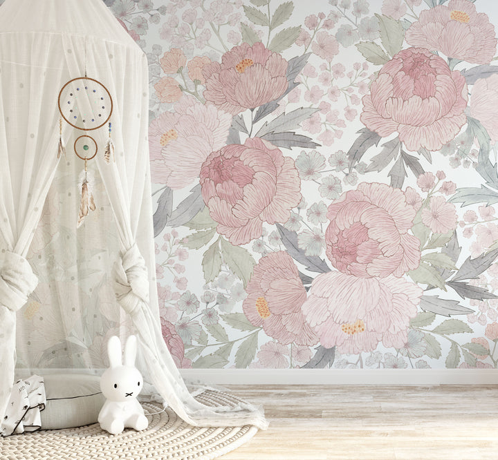 Paula with Flowers Wallpaper Mural - Studio Exclusive