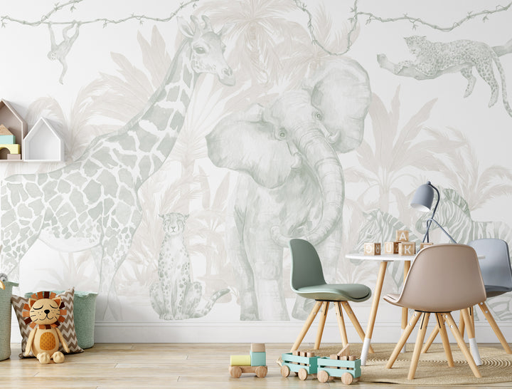 Gentle Safari Wallpaper Mural