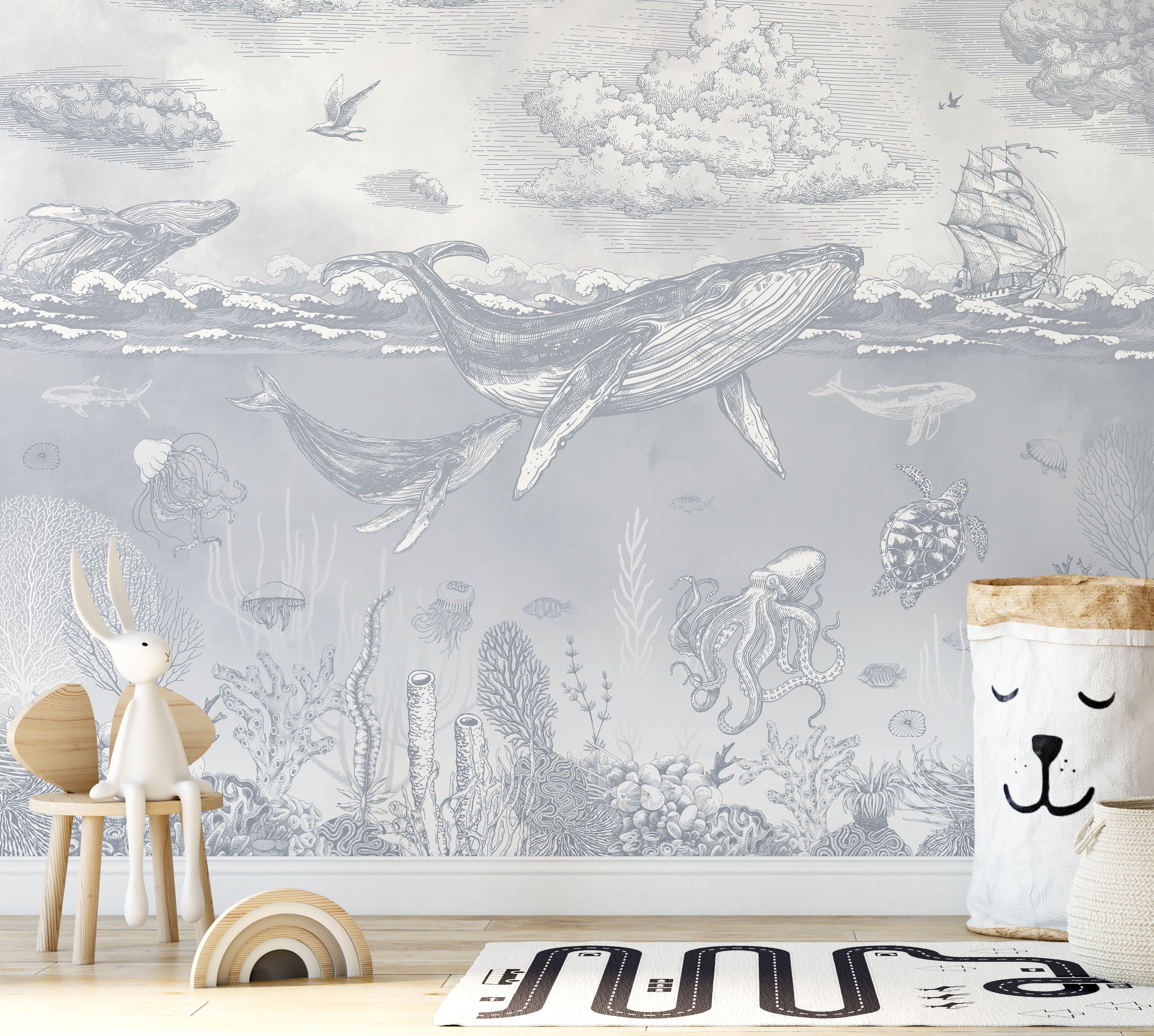 Vintage Ocean Wallpaper Mural – Koko Art Shop