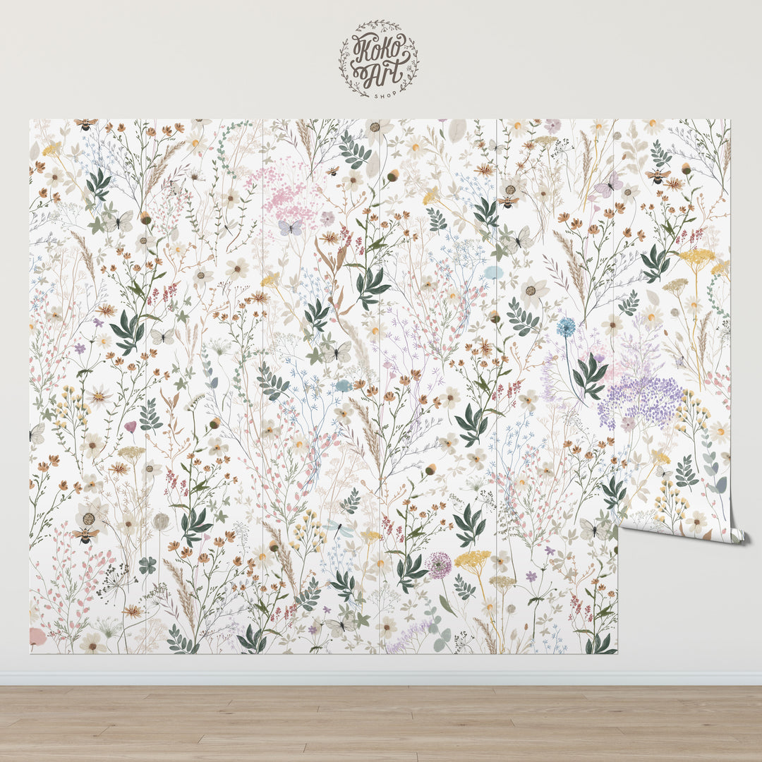 Mural de flores silvestres de Ágata 