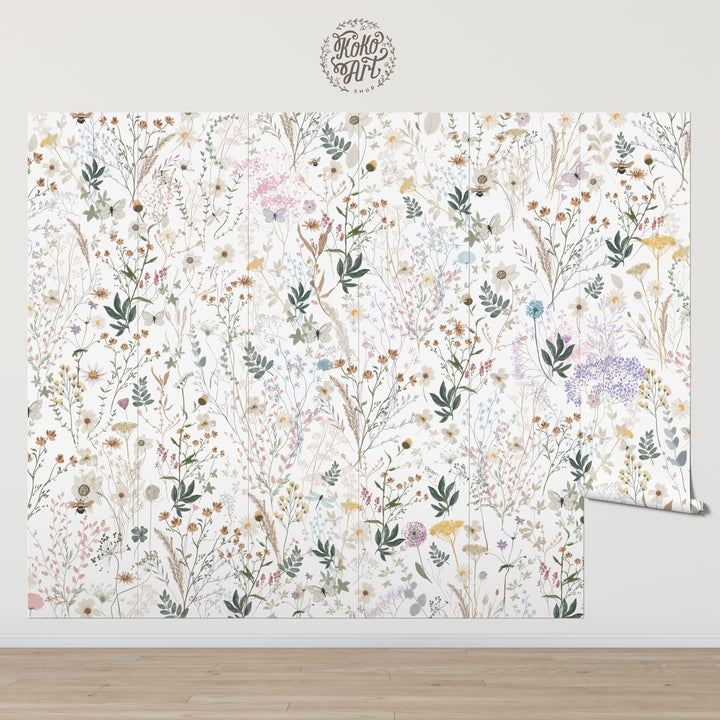 Mural de flores silvestres de Ágata 