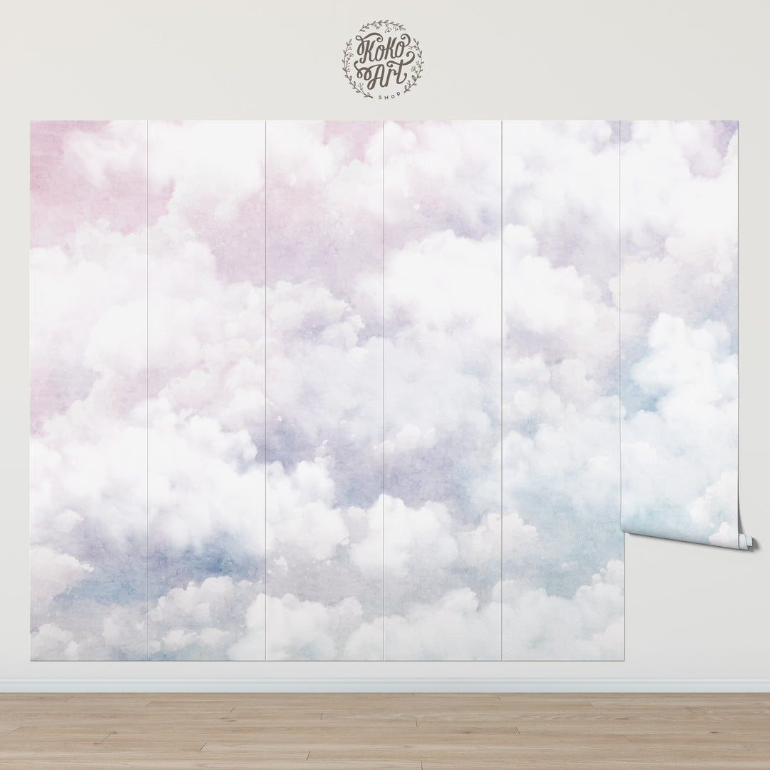 Heavenly  Sunset Clouds Mural