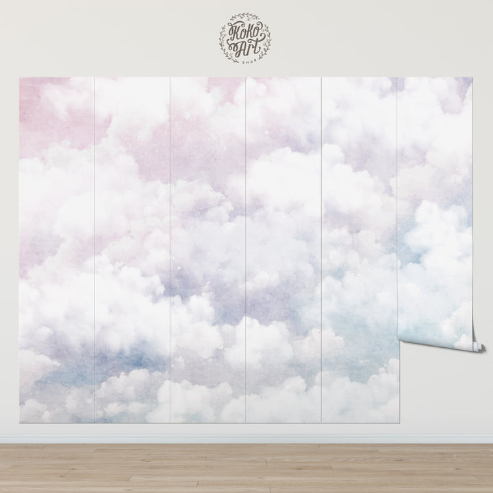 Heavenly  Sunset Clouds Mural