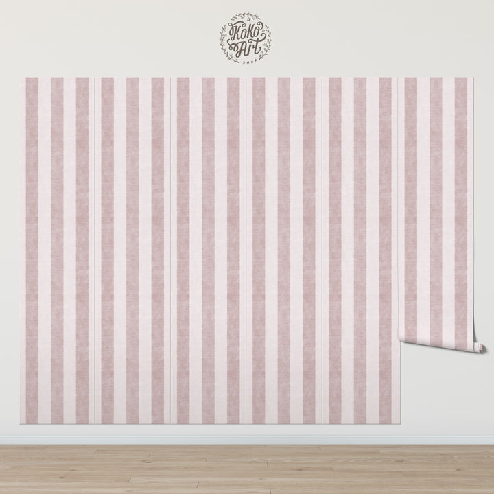 Vintage Scallop 3 Stripe Wallpaper