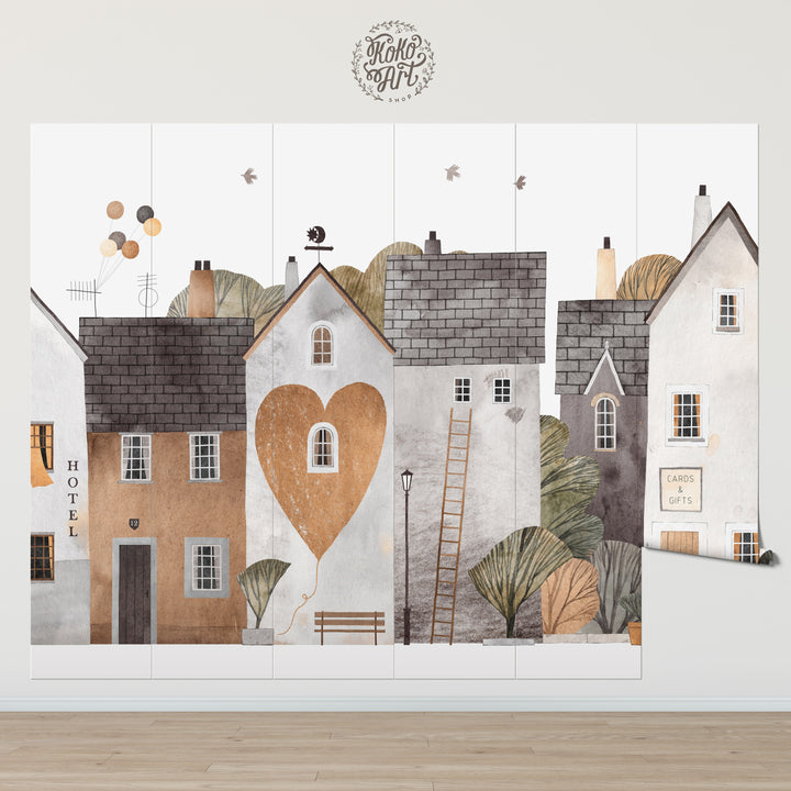 Scandinavian Small Town Wallpaper Mural