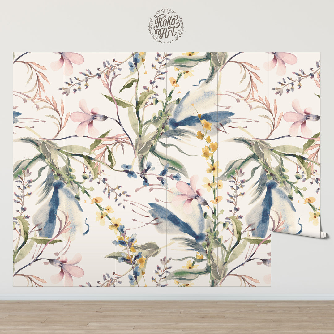 Mural floral del jardín Iris Harmony