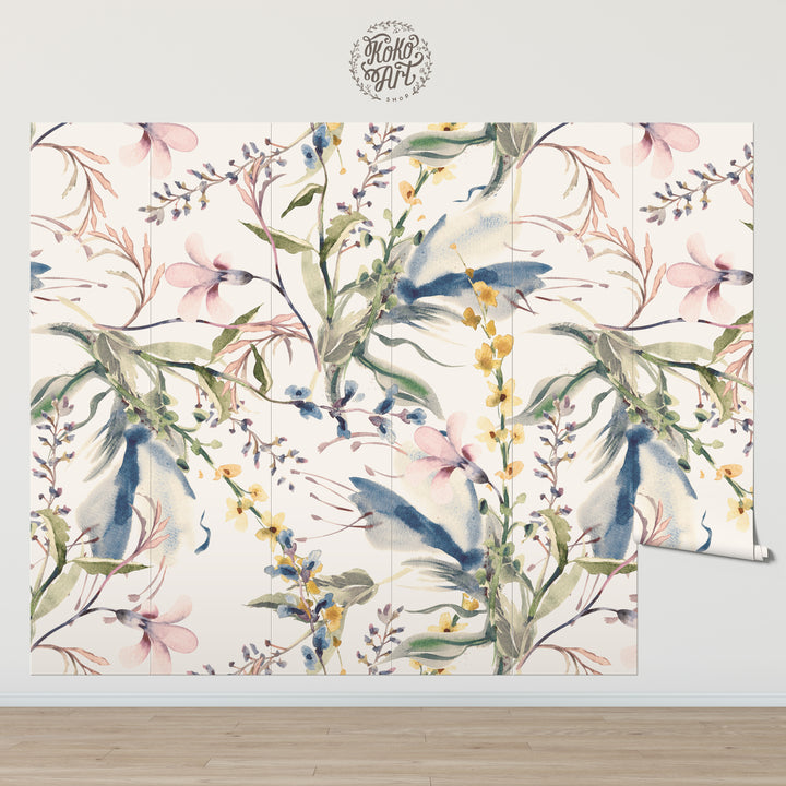 Mural floral del jardín Iris Harmony