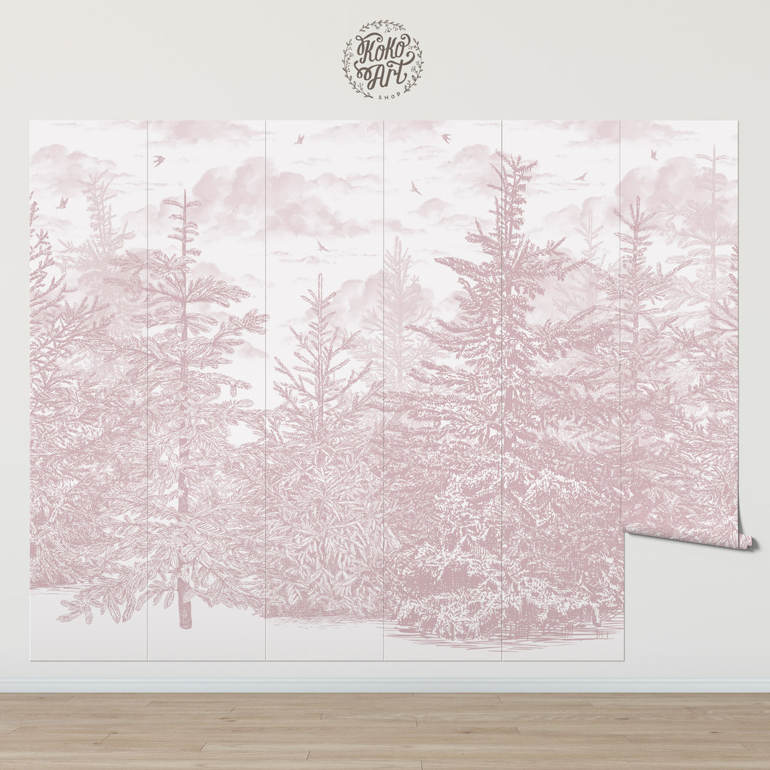 Blush Silent Canopy Mural