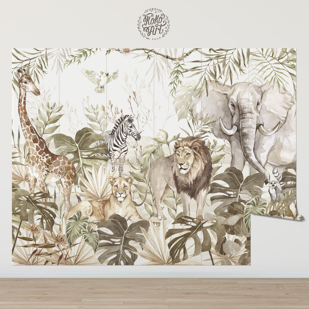 Mural Safari en la Selva Africana