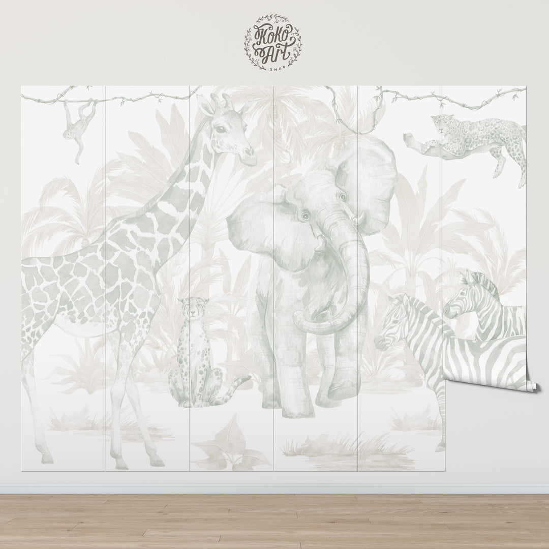 Gentle Safari Wallpaper Mural