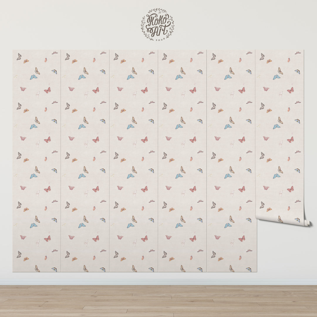 Vintage Butterfly Wallpaper - Neutral