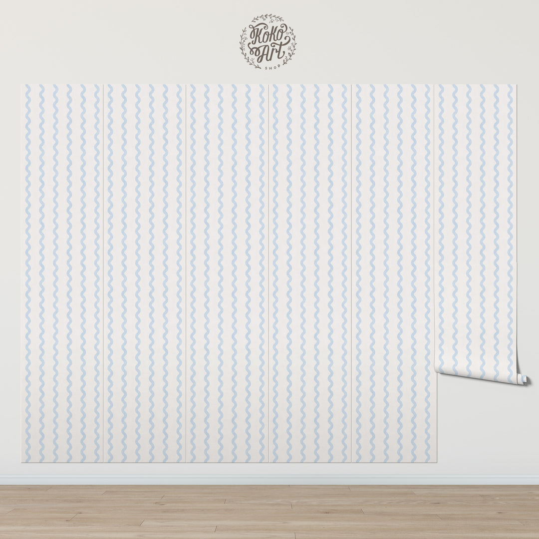 Minimalist Linen Wave Stripe Wallpaper