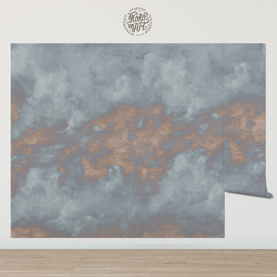 Minimal Ombre Clouds in Dusk Wallpaper Mural