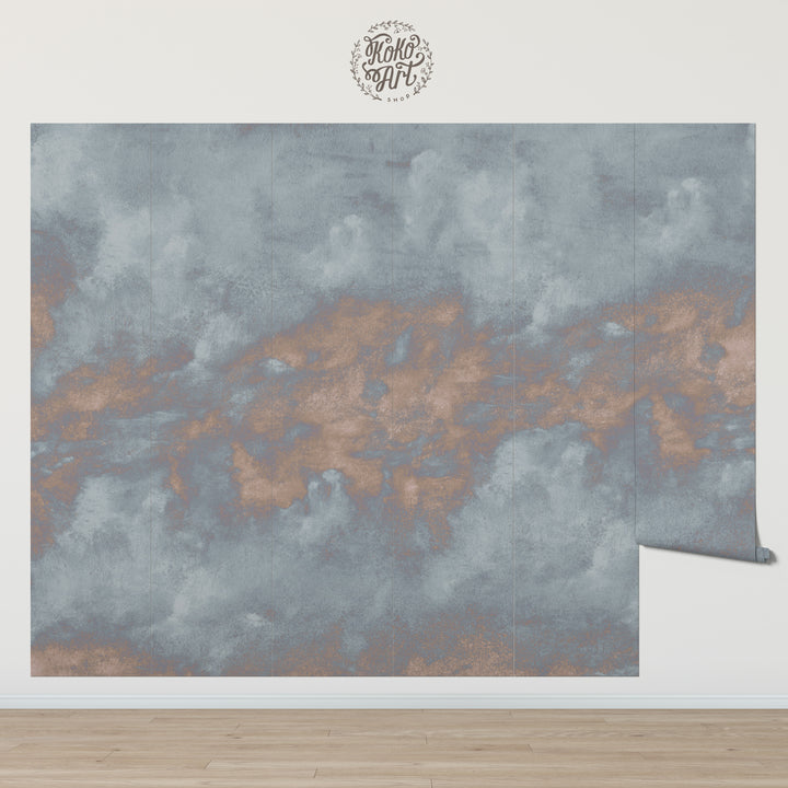 Minimal Ombre Clouds in Dusk Wallpaper Mural