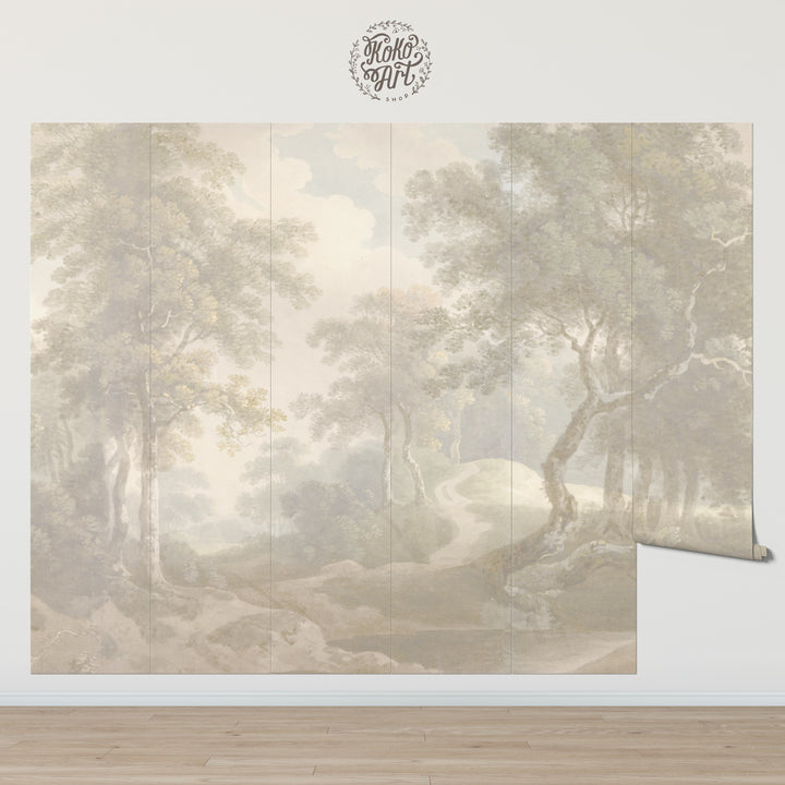 Light Antique Woodland Trail Mural