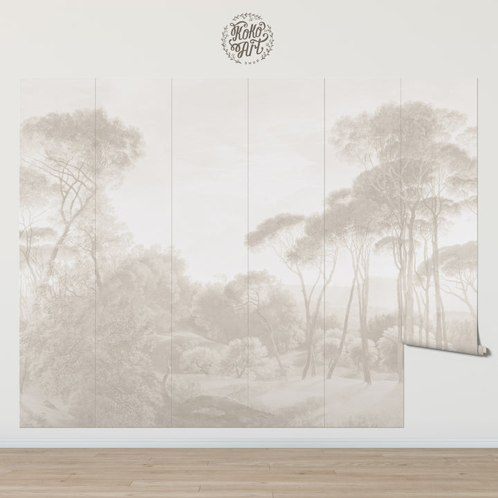Italian Landscape in Neutral Light Wallpaper Mural