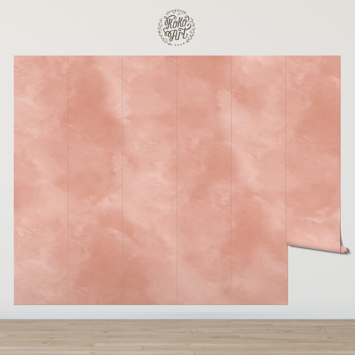 Angelina Minimalist Warm Peach Wallpaper Mural