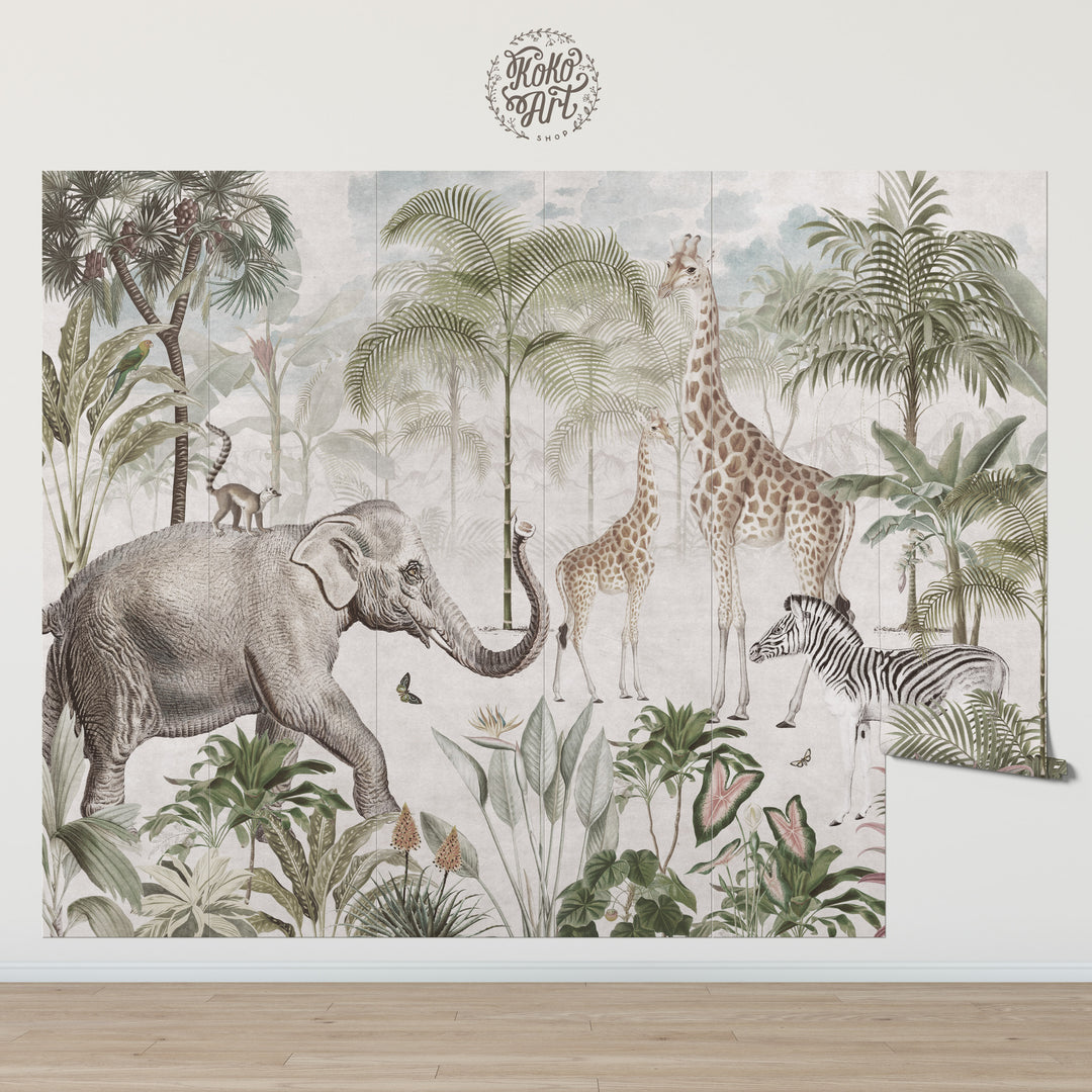 Vintage Safari Mural