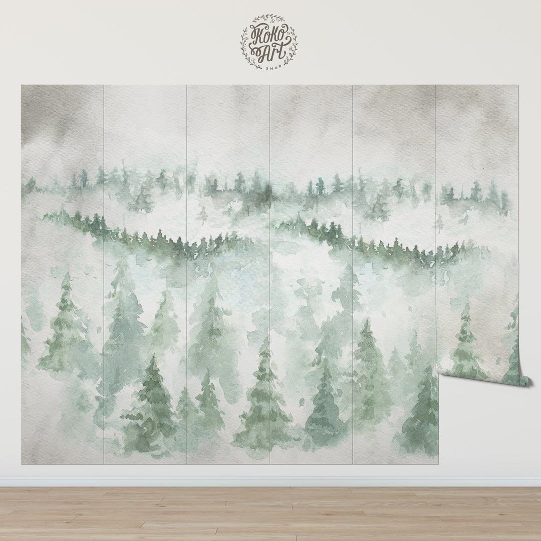 Green Landscape Mural