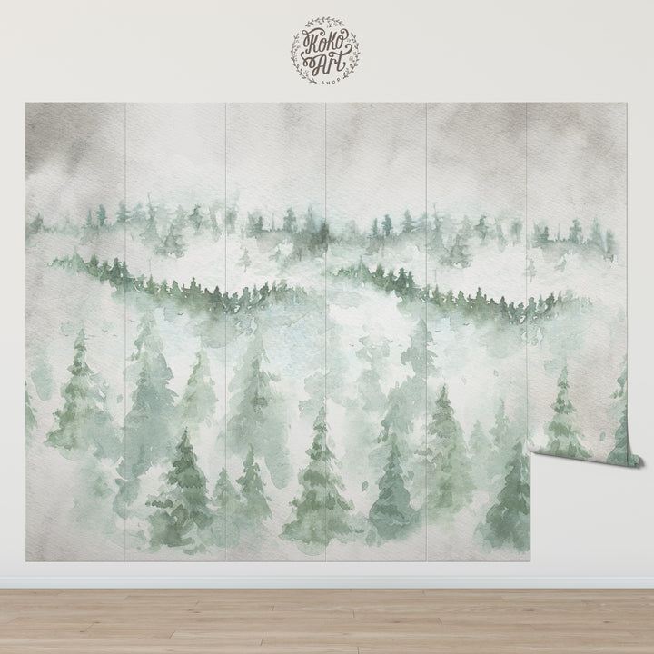 Green Landscape Mural