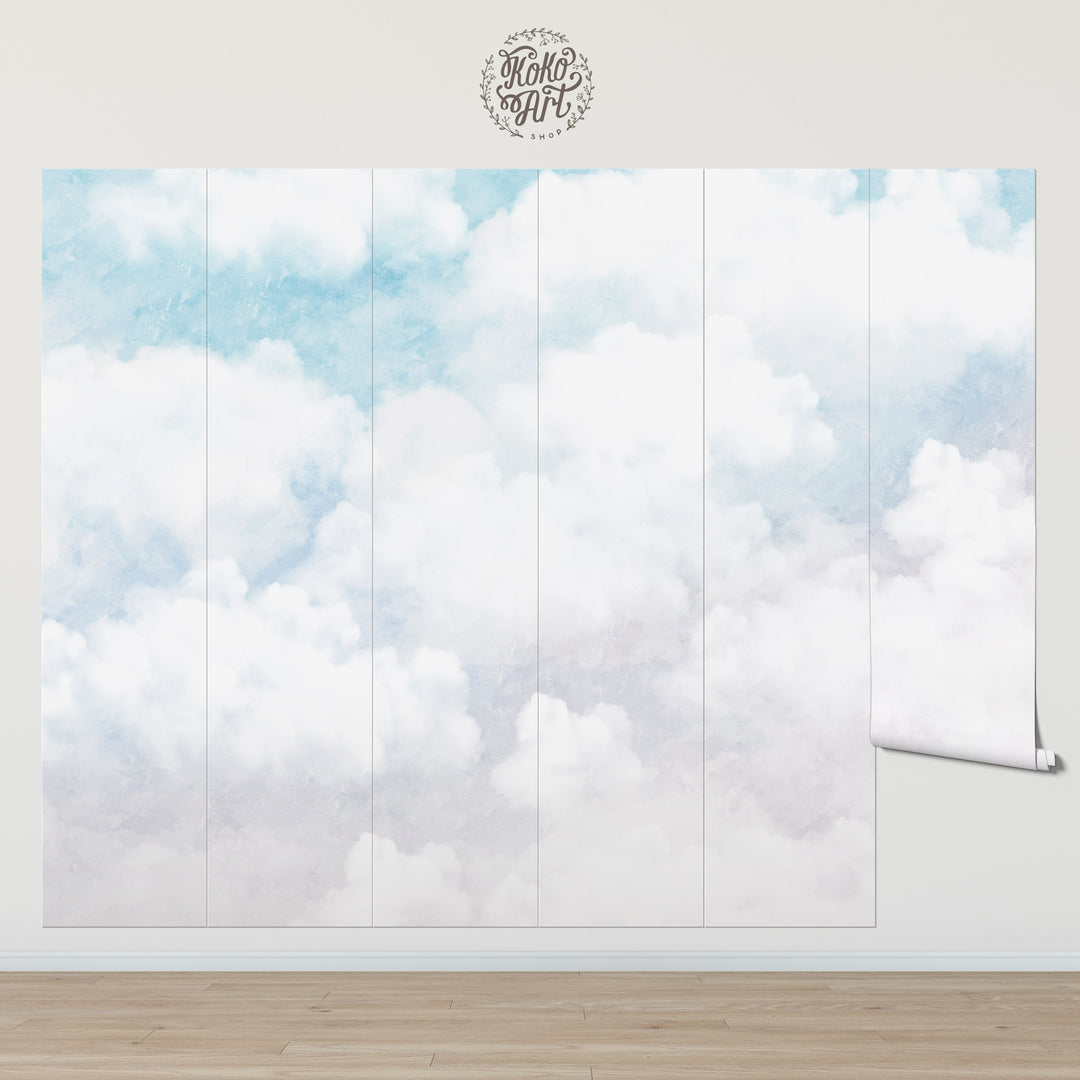 Light Blue and Mauve Vintage Cloud