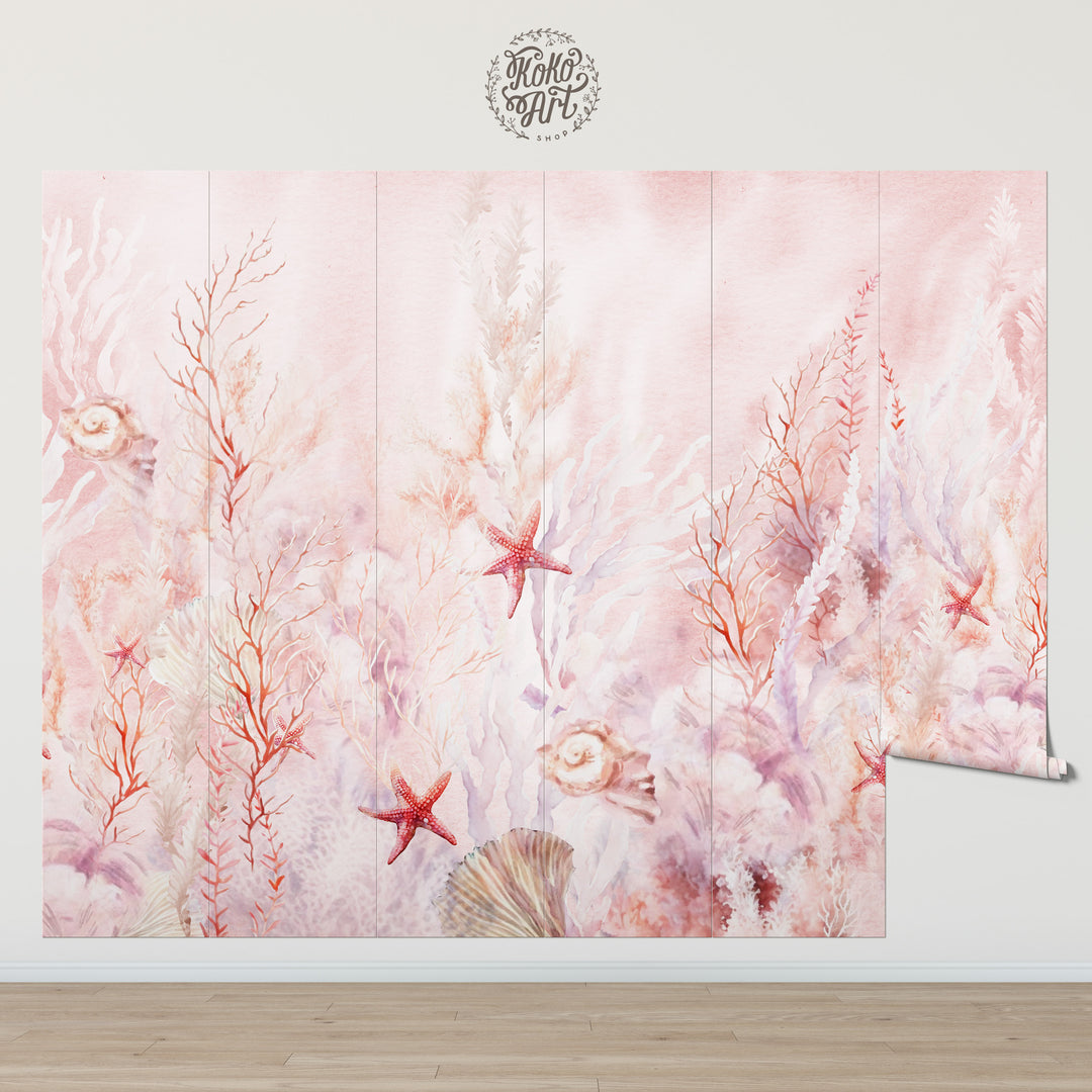 Coral Mermaid Dreams Mural