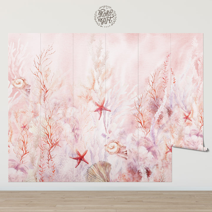 Coral Mermaid Dreams Mural