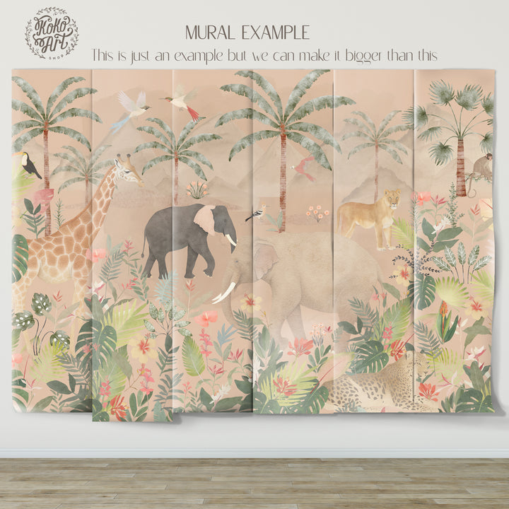 Boho Wild Safari Mural