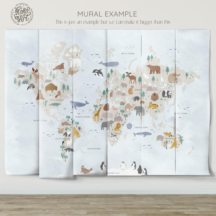 Mural La jungla minimalista en azul