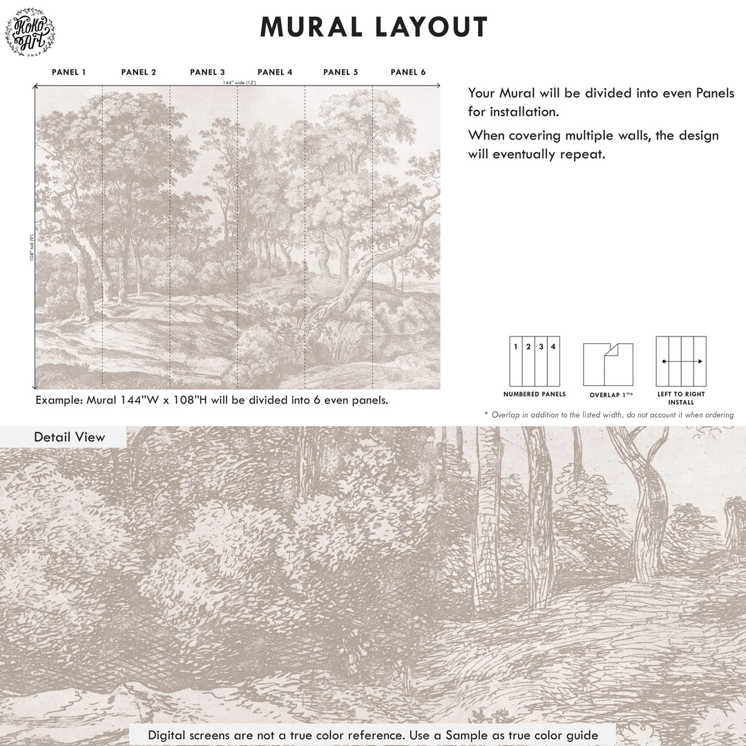 Vintage Forest Tapestry Wall Mural