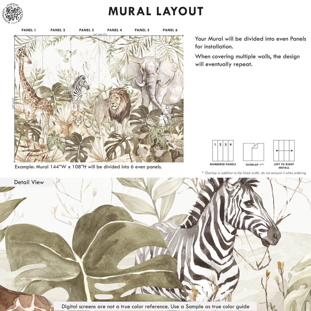Mural Safari en la Selva Africana