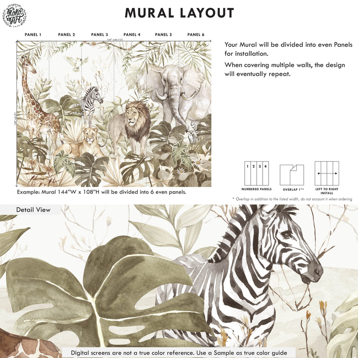Mural Safari en la Selva Africana