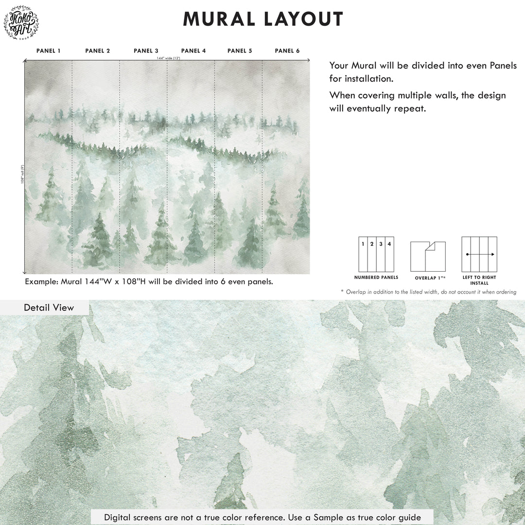 Green Landscape Mural