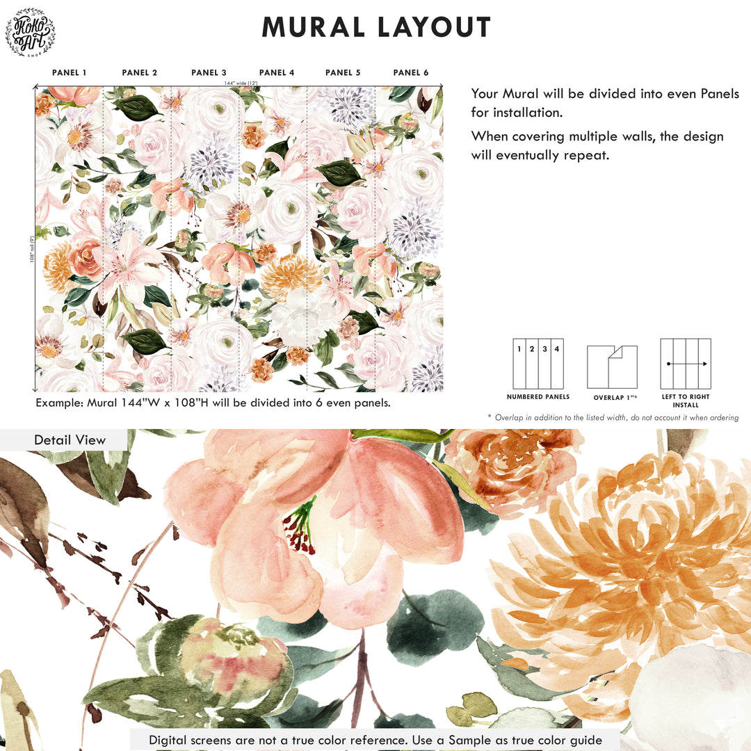 Spring in Blush Wallpaper Mural