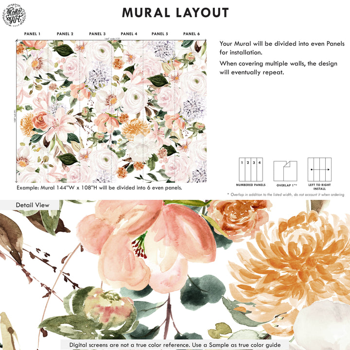 Spring in Blush Wallpaper Mural