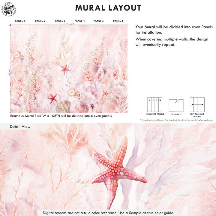 Coral Mermaid Dreams Mural