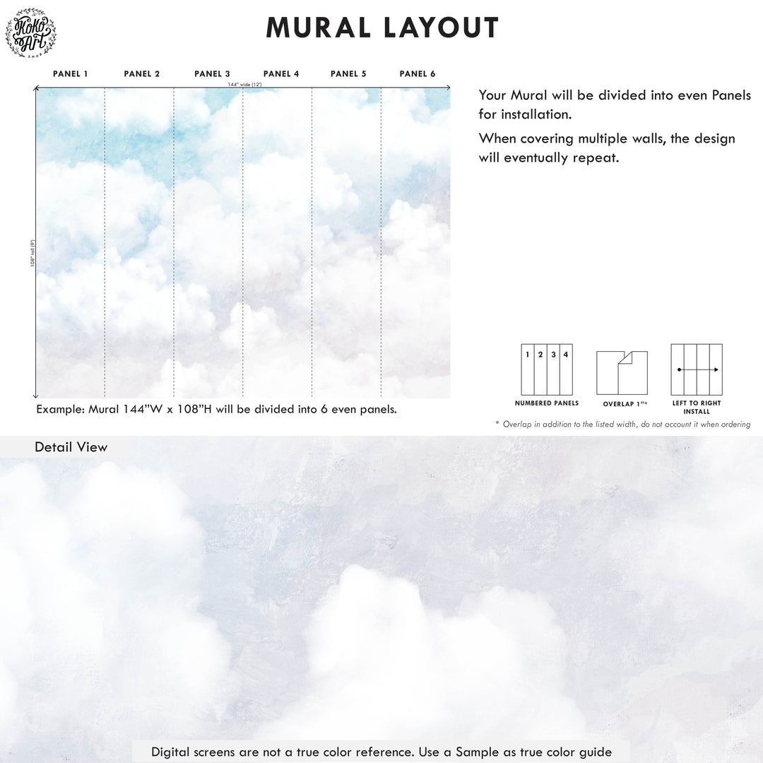 Light Blue and Mauve Vintage Cloud